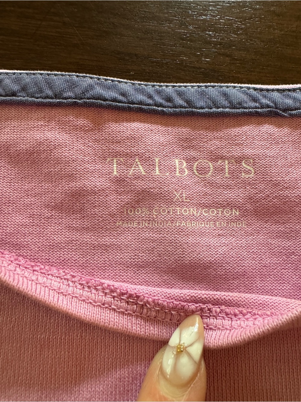 Talbots Ombre Long Sleeve Tee in Pink & Purple Fade -100% cotton - Picture 3 of 7